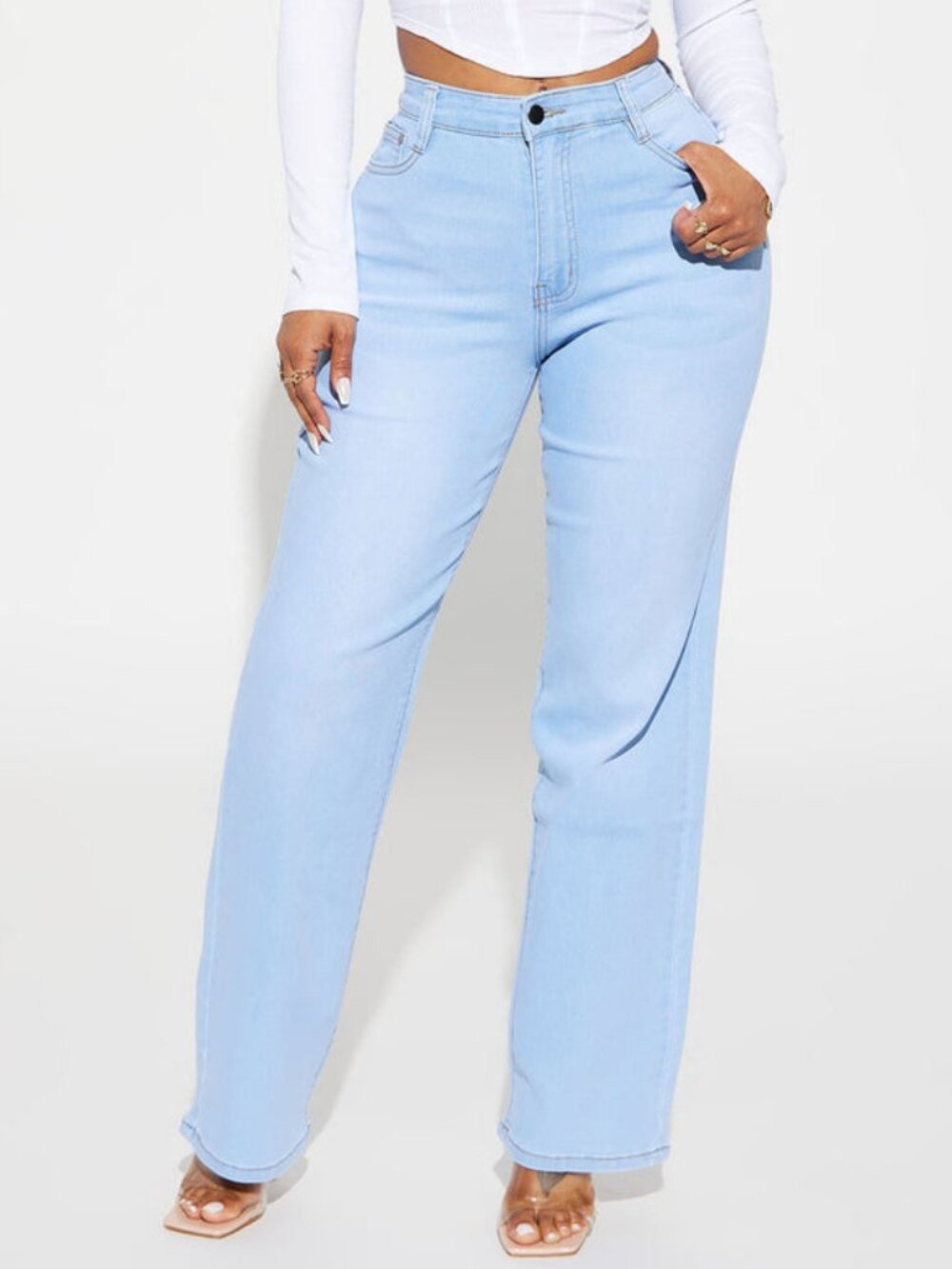 Fashion Nova Light Wash Straight Leg Jeans